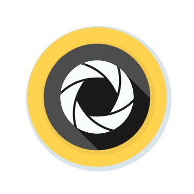 Fotoğraf makinesi obtüratör Diyafram simgesiyle