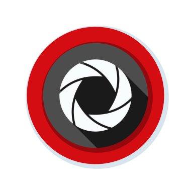 Fotoğraf makinesi obtüratör Diyafram simgesiyle