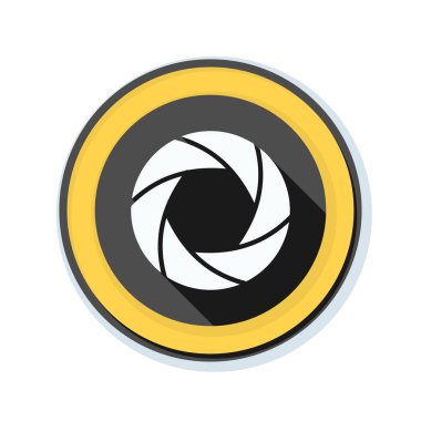 Fotoğraf makinesi obtüratör Diyafram simgesiyle