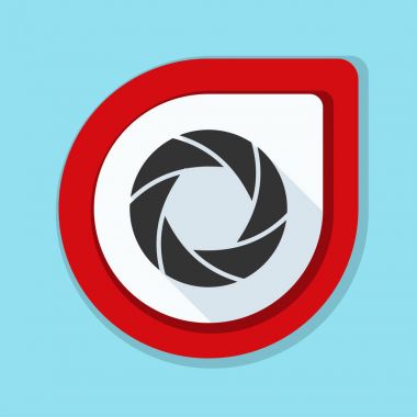 Fotoğraf makinesi obtüratör Diyafram simgesiyle