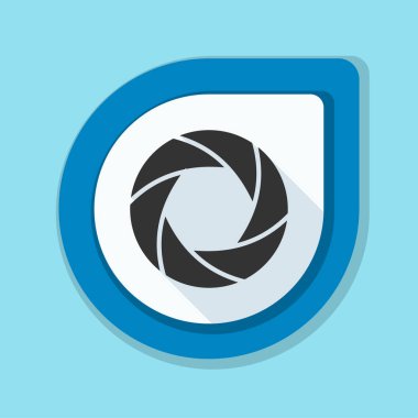 Fotoğraf makinesi obtüratör Diyafram simgesiyle