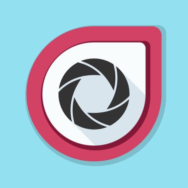 Fotoğraf makinesi obtüratör Diyafram simgesiyle