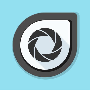 Fotoğraf makinesi obtüratör Diyafram simgesiyle