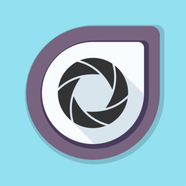 Fotoğraf makinesi obtüratör Diyafram simgesiyle