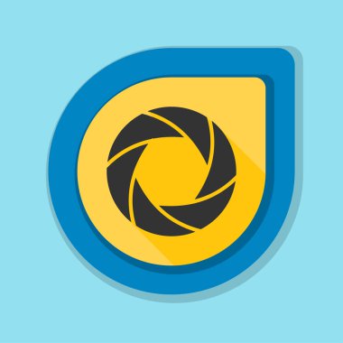 Fotoğraf makinesi obtüratör Diyafram simgesiyle