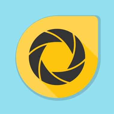 Fotoğraf makinesi obtüratör Diyafram simgesiyle