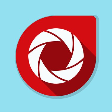 Fotoğraf makinesi obtüratör Diyafram simgesiyle