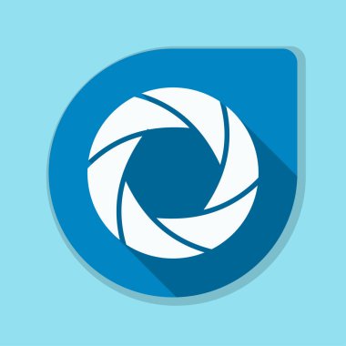 Fotoğraf makinesi obtüratör Diyafram simgesiyle