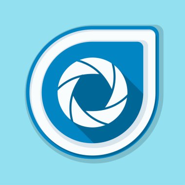 Fotoğraf makinesi obtüratör Diyafram simgesiyle