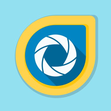 Fotoğraf makinesi obtüratör Diyafram simgesiyle