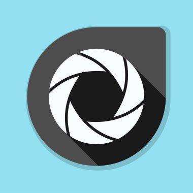 Fotoğraf makinesi obtüratör Diyafram simgesiyle