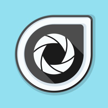 Fotoğraf makinesi obtüratör Diyafram simgesiyle