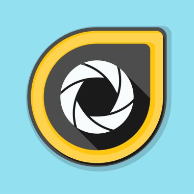 Fotoğraf makinesi obtüratör Diyafram simgesiyle