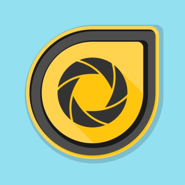 Fotoğraf makinesi obtüratör Diyafram simgesiyle