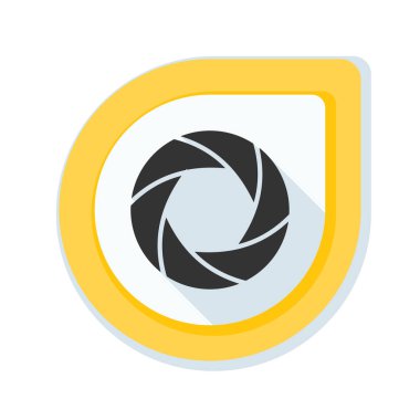 Fotoğraf makinesi obtüratör Diyafram simgesiyle