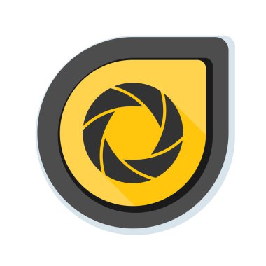 Fotoğraf makinesi obtüratör Diyafram simgesiyle