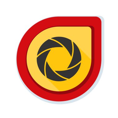 Fotoğraf makinesi obtüratör Diyafram simgesiyle