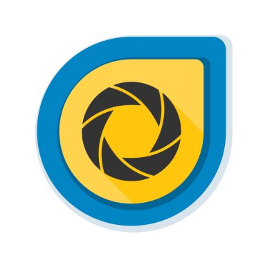 Fotoğraf makinesi obtüratör Diyafram simgesiyle