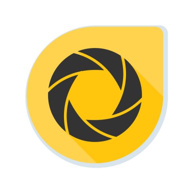 Fotoğraf makinesi obtüratör Diyafram simgesiyle