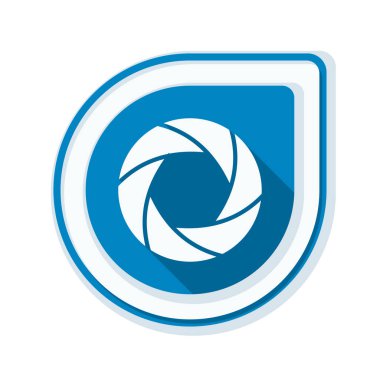 Fotoğraf makinesi obtüratör Diyafram simgesiyle