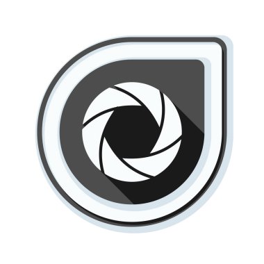 Fotoğraf makinesi obtüratör Diyafram simgesiyle