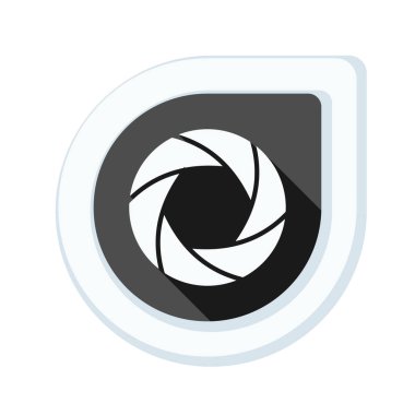 Fotoğraf makinesi obtüratör Diyafram simgesiyle