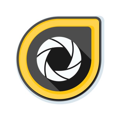 Fotoğraf makinesi obtüratör Diyafram simgesiyle