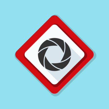 Fotoğraf makinesi obtüratör Diyafram simgesiyle