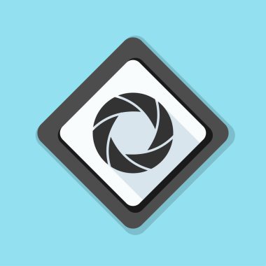 Fotoğraf makinesi obtüratör Diyafram simgesiyle