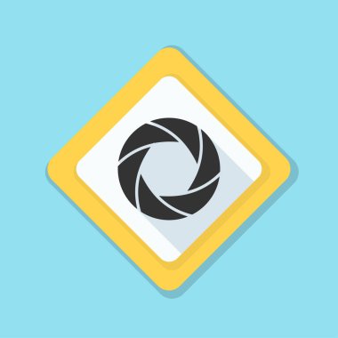 Fotoğraf makinesi obtüratör Diyafram simgesiyle