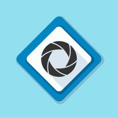 Fotoğraf makinesi obtüratör Diyafram simgesiyle