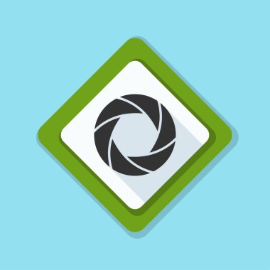 Fotoğraf makinesi obtüratör Diyafram simgesiyle