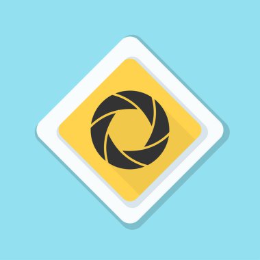 Fotoğraf makinesi obtüratör Diyafram simgesiyle