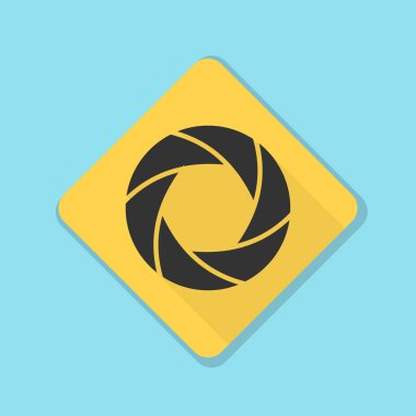 Fotoğraf makinesi obtüratör Diyafram simgesiyle