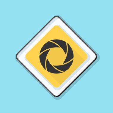 Fotoğraf makinesi obtüratör Diyafram simgesiyle