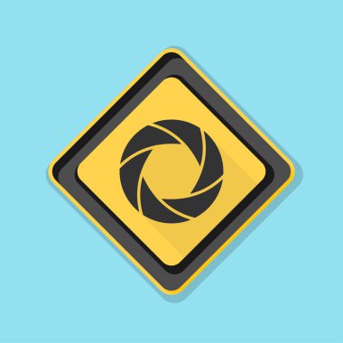 Fotoğraf makinesi obtüratör Diyafram simgesiyle