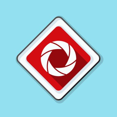 Fotoğraf makinesi obtüratör Diyafram simgesiyle