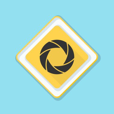 Fotoğraf makinesi obtüratör Diyafram simgesiyle