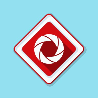 Fotoğraf makinesi obtüratör Diyafram simgesiyle