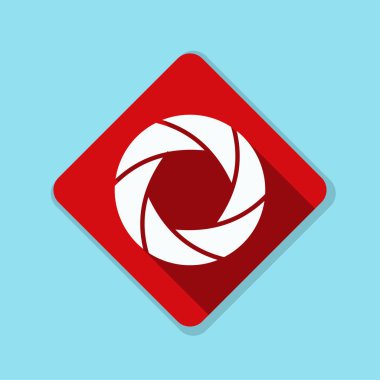 Fotoğraf makinesi obtüratör Diyafram simgesiyle