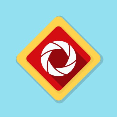 Fotoğraf makinesi obtüratör Diyafram simgesiyle