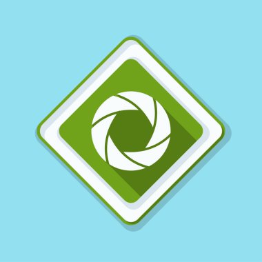 Fotoğraf makinesi obtüratör Diyafram simgesiyle