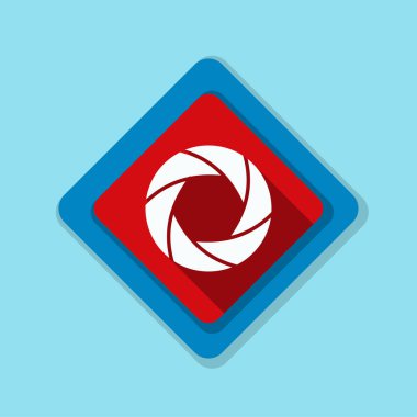 Fotoğraf makinesi obtüratör Diyafram simgesiyle