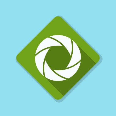 Fotoğraf makinesi obtüratör Diyafram simgesiyle