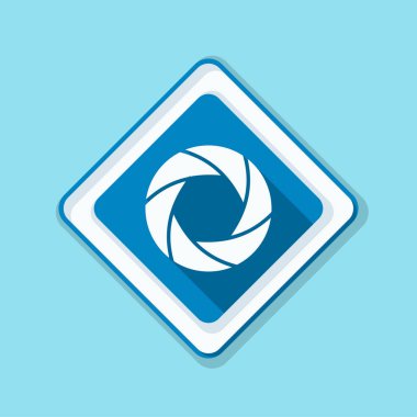 Fotoğraf makinesi obtüratör Diyafram simgesiyle