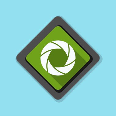 Fotoğraf makinesi obtüratör Diyafram simgesiyle