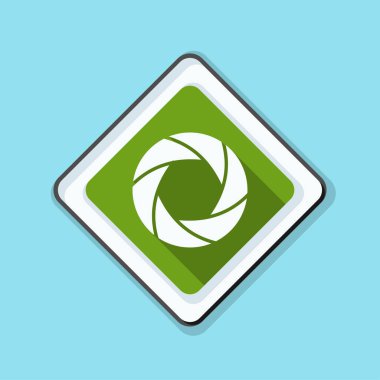 Fotoğraf makinesi obtüratör Diyafram simgesiyle