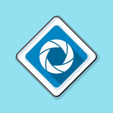 Fotoğraf makinesi obtüratör Diyafram simgesiyle