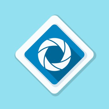 Fotoğraf makinesi obtüratör Diyafram simgesiyle