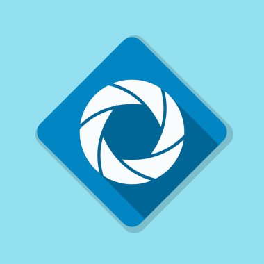 Fotoğraf makinesi obtüratör Diyafram simgesiyle